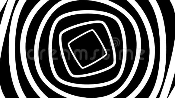 抽象催眠幻象旋转变换方块隧道黑白面具可循环视频的预览图