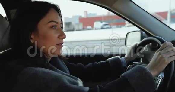 女商人在开车视频的预览图