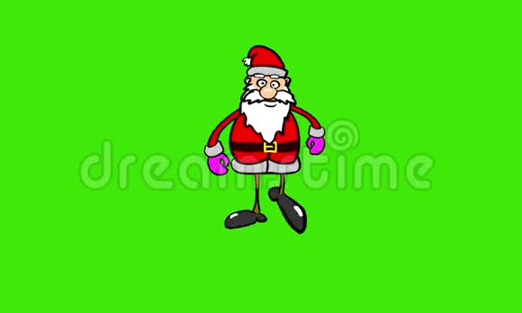 圣诞老人在透明的背景上行走卡通圈视频的预览图