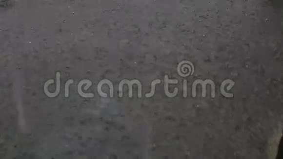 大滴雨落在水坑里视频的预览图