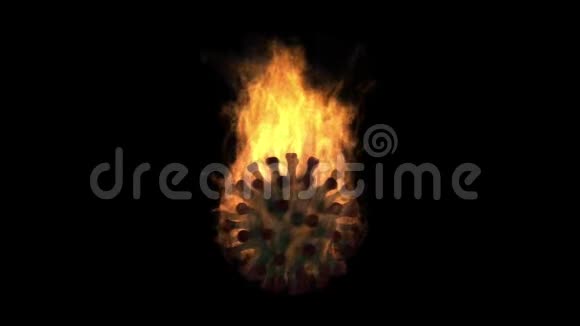 冠状病毒分子燃烧的三维模型视频的预览图