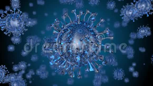 显微镜病毒细胞流行细菌病原体医疗健康风险电晕COVID19警报SOS视频的预览图