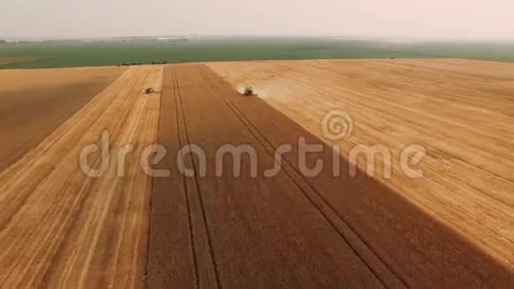 空中查看小麦收割剪子放大4k视频的预览图