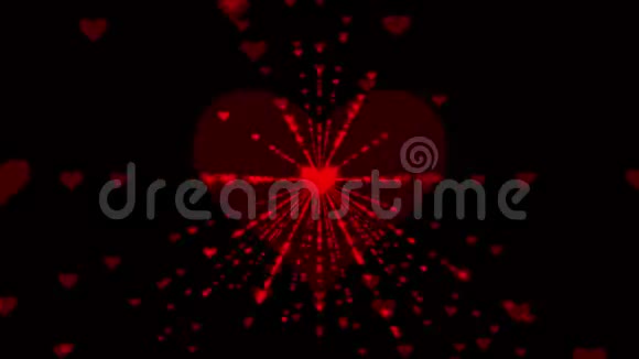 红心图案背景运动从中心传播心脏视频的预览图