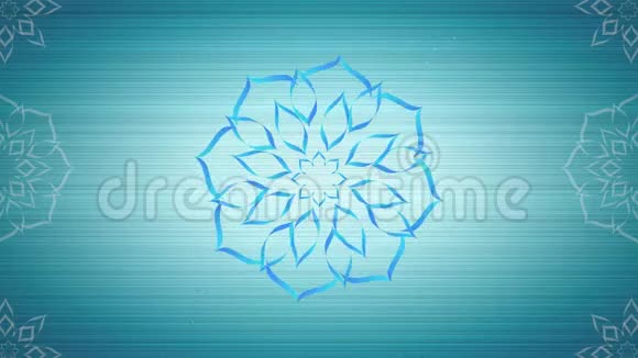阿拉伯书法背景蓝花装饰视频的预览图