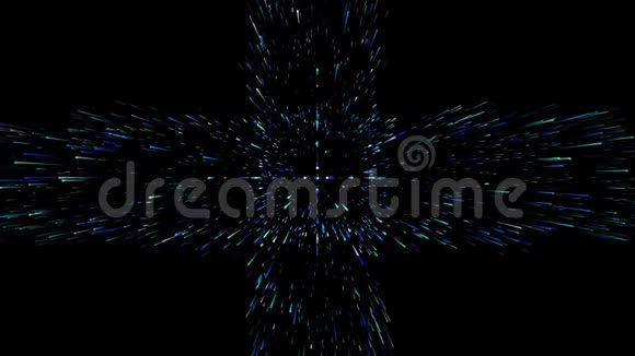 抽象的旋转框架与空中心运动蓝色的速度线抽象背景视频的预览图