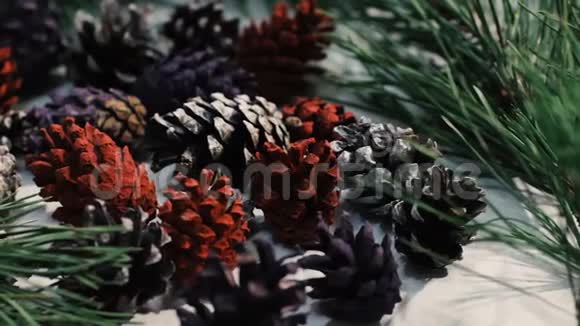 特写大自然冬季装饰视频的预览图