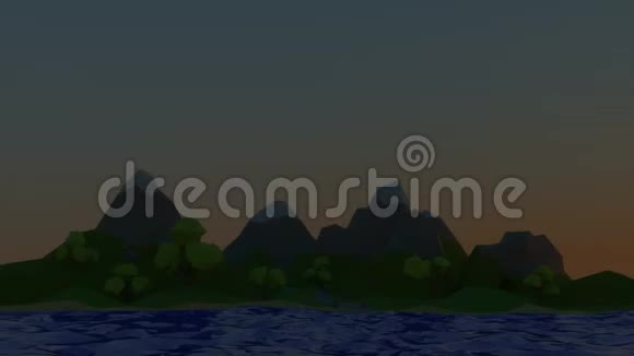 卡通岛上的黄昏和黎明视频的预览图