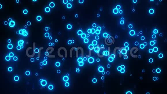 发光的蓝色圆圈环形运动背景视频的预览图
