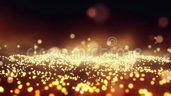 抽象的节日运动背景闪耀的金粒子无缝的环视频的预览图