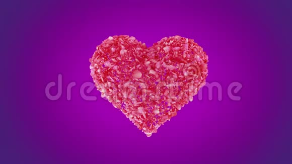 粉红玫瑰花瓣心脏背景视频的预览图