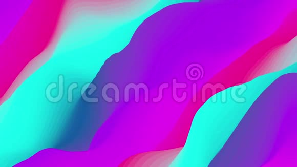 用鲜艳的紫罗兰色红色和蓝色抽象出五颜六色的波浪背景视频的预览图