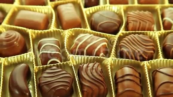 巧克力盒美味的普拉林背景视频的预览图