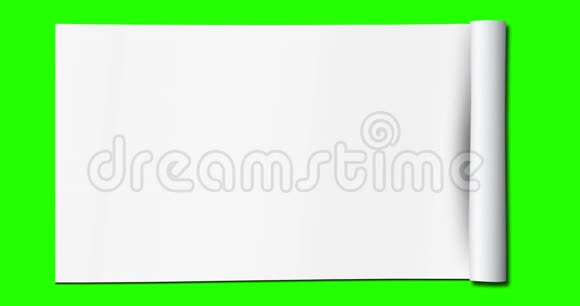 在彩色关键绿色屏幕上展开多效果的白纸视频的预览图