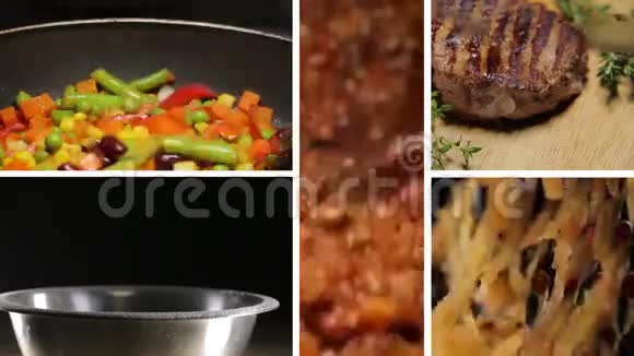 从不同的美味食物和饮料视频拼贴视频的预览图