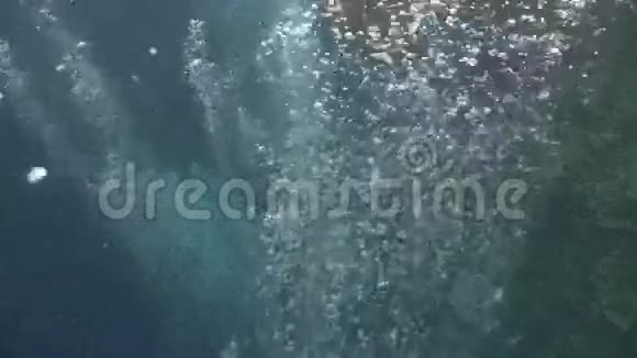 水中的空气气泡视频的预览图