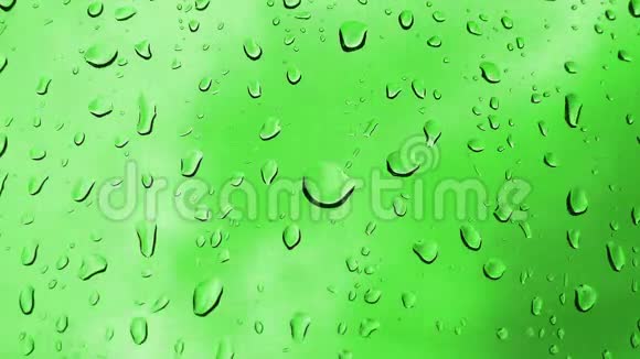 绿色背景上的水滴视频的预览图