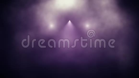 紫色蓝色舞台灯光和烟雾介绍标志背景视频的预览图