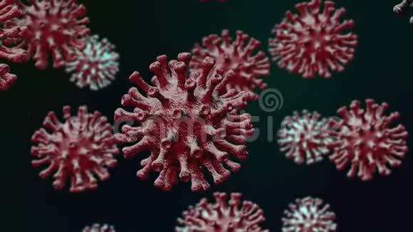 冠状病毒SARSCoV2新型冠状病毒2019nCOV显微镜病毒关闭视频的预览图