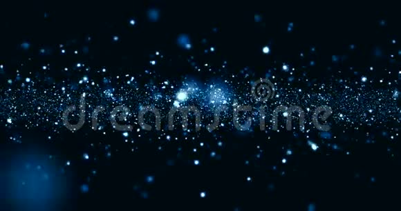 圣诞蓝光发光粒子波克环可在黑色背景下节日祝贺新年快乐视频的预览图