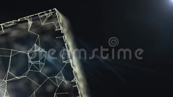 抽象架构视频背景明亮的半透明立方体在黑色上视频的预览图
