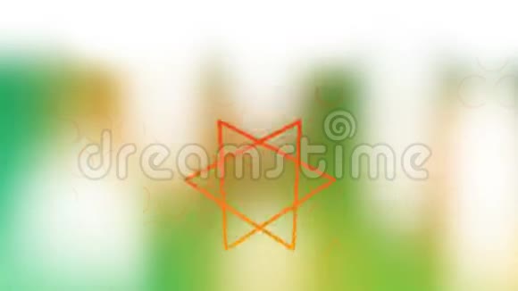 白色背景上的橙色和模糊的绿色和黄色图形视频的预览图