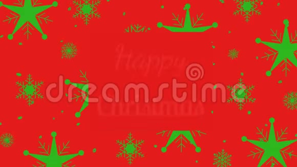 圣诞快乐写在星星和雪花上视频的预览图