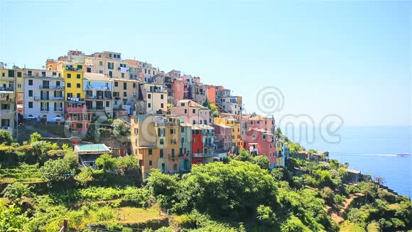 美丽惊人的康尼格利亚村在CinqueTerre保护区意大利利古里亚地区视频的预览图
