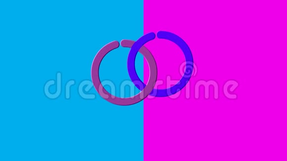 粉色和蓝色背景下的男性和女性性别符号视频的预览图