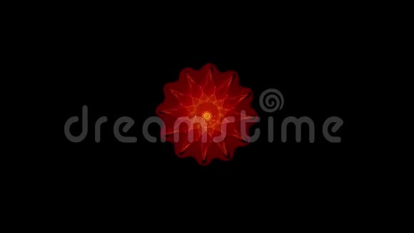 橙色火焰万花筒序列模式抽象五彩运动图形背景瑜伽俱乐部表演视频的预览图