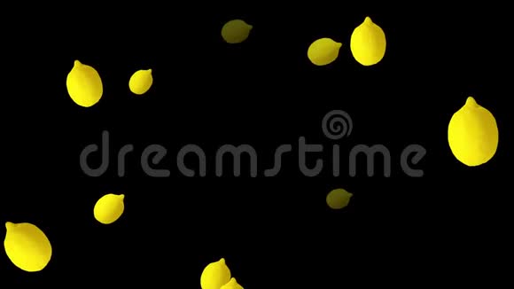 在黑色背景下飞越太空的柠檬健康概念视频的预览图
