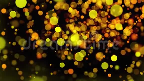 圣诞节背景与闪闪发光的黄金圈计算机生成的三维渲染视频的预览图