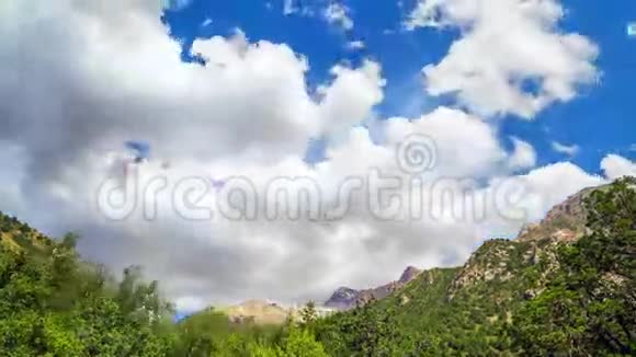 高山草甸上空的云团视频的预览图