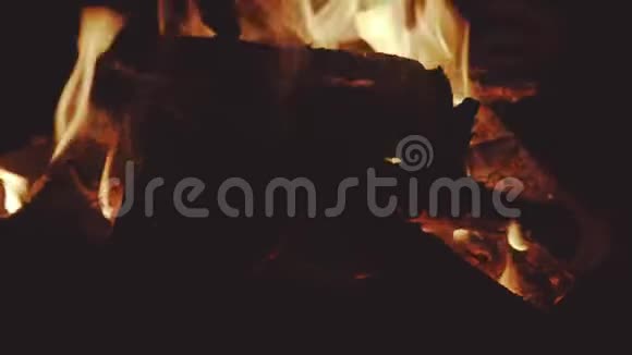 燃烧篝火的背景4K视频的预览图