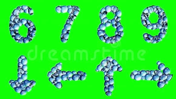 从绿色背景上分离的气泡中提取的字母视频的预览图