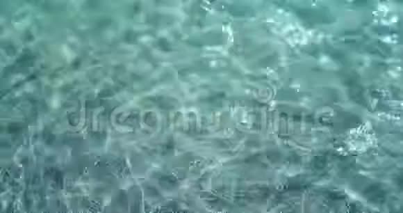 蓝色热带加勒比海景观纹理效果背景无缝环波运动视频的预览图