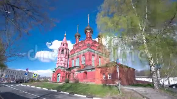 圣尼古拉斯教堂神奇工人的时间推移过度俄罗斯金环亚罗斯拉夫尔视频的预览图