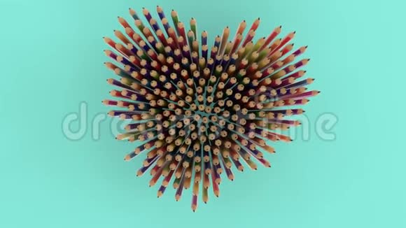 许多五颜六色的铅笔从站立的位置掉下来视频的预览图