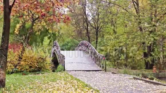 秋天公园里的罗文和桥视频的预览图