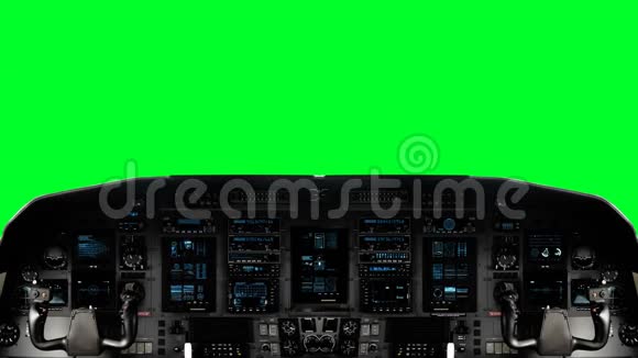 绿色屏幕背景下的未来空间飞船驾驶舱视频的预览图
