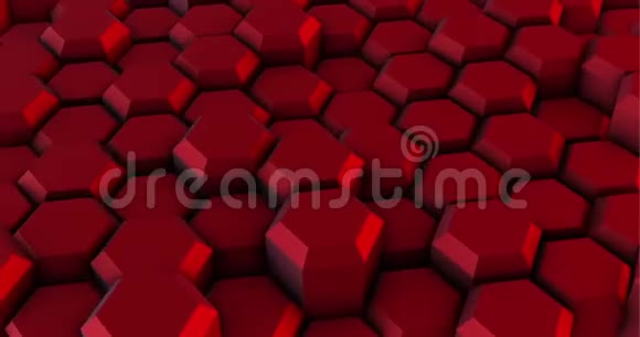 摘要红色六角几何曲面视频的预览图