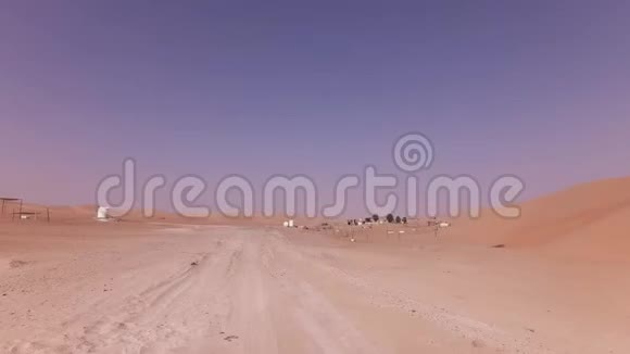 骆驼农场在沙上的RubalKhali沙漠股票录像视频的预览图