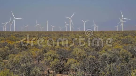 沙漠中的风电场视频的预览图