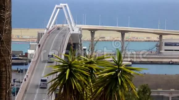 港口上的桥时间流逝视频的预览图