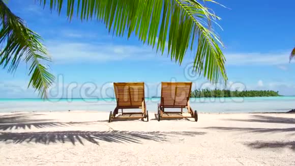 法属波利尼西亚热带海滩两个日光浴视频的预览图