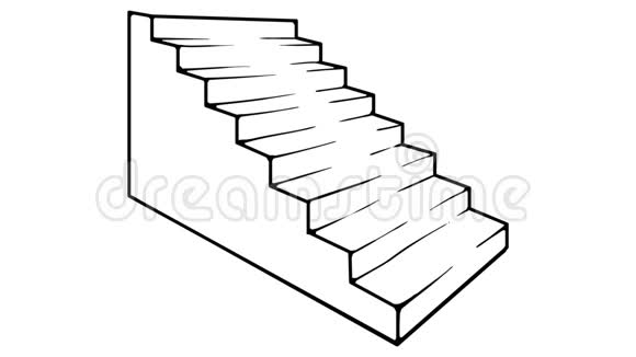 楼梯白板动画4K镜头视频的预览图