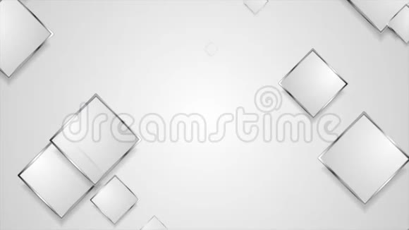银色方块的高科技几何运动设计视频的预览图