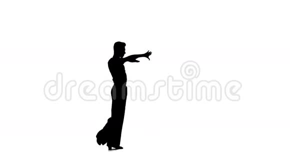 舞厅舞中的人独舞元素黑色剪影工作室视频的预览图