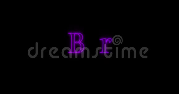 紫色4k霓虹灯广告牌上的字条闪烁视频的预览图