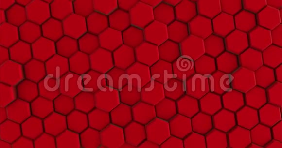 圆圈内六角形移动的红色背景视频的预览图